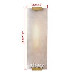 110V Hand-Carved Alabaster Rectangular Sconce G9 Light Wall Lamp -US SALE