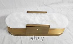 13.8 Alabaster Brass Wall Sconce Gold Vanity Light Bedroom Hallway Living Room