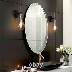 15-In H. Modern Bedroom Teardrop Wall Sconce 1-Light Black and Brass Gold Bathro