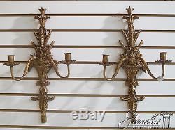 1703 Pair FRIEDMAN BROTHERS Gold Carved Candle Wall Sconces FREE SHIPPING