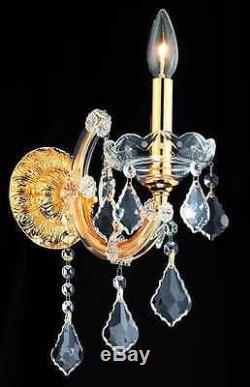 1 LIGHT MARIA THERESA BEAUTIFUL GOLD COLOR FRAME & ASFOUR CRYSTAL WALL SCONCE