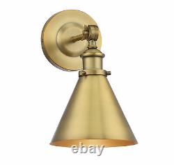 1-Light Adjustable Wall Sconce in Warm Brass Savoy House 9-0901-1-322