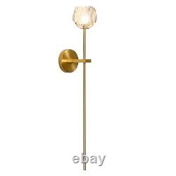 1-Light Antique Brass Wall Sconce Lighting Fixture Modern Clear Crystal Ball