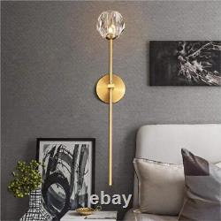 1-Light Antique Brass Wall Sconce Lighting Fixture Modern Clear Crystal Ball