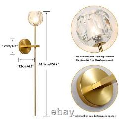 1-Light Antique Brass Wall Sconce Lighting Fixture Modern Clear Crystal Ball