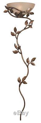 1 Light Wall Sconce Flower Leaf Vine Golden Bronze Hardwire or Plug in Lighting
