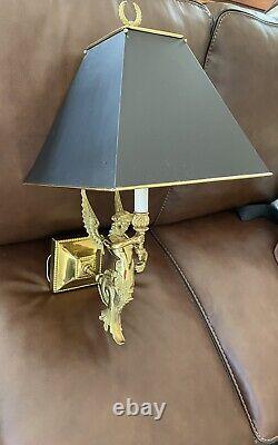 1 Vintage Brass Figural Siren Mermaid Bouillotte Wall Sconce Lamp 2 Available