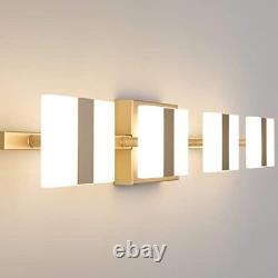 27 4 Light LED Gold Bathroom Vanity Light Fixtures Or Wall Sconces