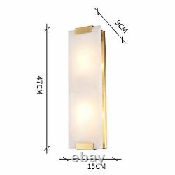2 Hand-Carved Alabaster Rectangular Sconce G9 Light Wall Lamp Gold+Yellow 110V