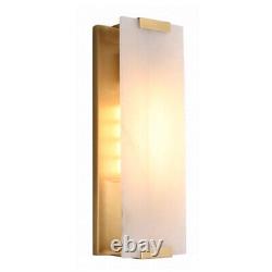 2 Hand-Carved Alabaster Rectangular Sconce G9 Light Wall Lamp Gold+Yellow 110V
