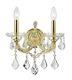 2-Lights Gold Finish D12 x H16 Tranditional Clear Crystal Wall Sconce Light