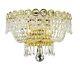 2-Lights Gold Finish D12 x H8 Traditional Empire Crystal Wall Sconce fixture