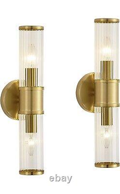 2 PK Wall Sconces Lighting for Bathroom Living Room Gold Morden Vanity Lights
