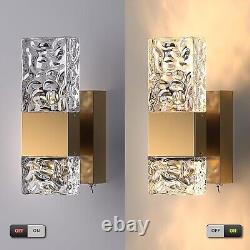 (2 Pack) Gold Battery Powered Wall Sconces Wireless, Remote Control, Dimmable