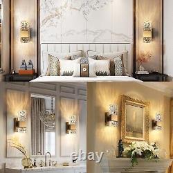 (2 Pack) Gold Battery Powered Wall Sconces Wireless, Remote Control, Dimmable