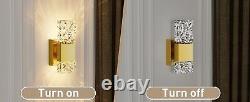 (2 Pack) Gold Battery Powered Wall Sconces Wireless, Remote Control, Dimmable