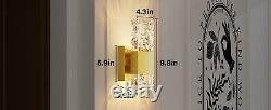 (2 Pack) Gold Battery Powered Wall Sconces Wireless, Remote Control, Dimmable