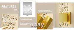 (2 Pack) Gold Battery Powered Wall Sconces Wireless, Remote Control, Dimmable