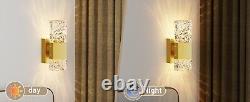 (2 Pack) Gold Battery Powered Wall Sconces Wireless, Remote Control, Dimmable