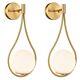 2-Pack Mid-Century Modern Wall Sconces Bathroom Globe Vanity Light Fixture Brass