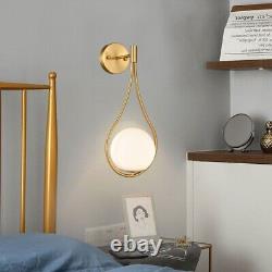 2-Pack Mid-Century Modern Wall Sconces Bathroom Globe Vanity Light Fixture Brass