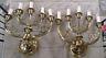 2 Rare Antique Brass 5-Light Wall Mount Sconces from a Tomb Vintage Candle