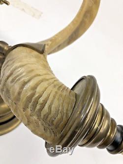 2 Vintage CHAPMAN LAMP SCONCE PAIR brass hollywood regency wall light horn gold