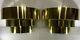 2 Vintage MCM Art Deco Tiered Gold Tone WALL SCONCES LIGHTOLIER Style Lights