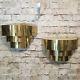 2 Vintage Mid Century Modern Brass Toned Wall Sconce 3 Tier Louver Art Deco
