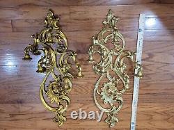 2 Vintage Syroco 5 Arm Wall Sconce Candleholder Hollywood Regency #4049 MCM Set