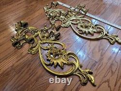 2 Vintage Syroco 5 Arm Wall Sconce Candleholder Hollywood Regency #4049 MCM Set