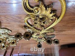 2 Vintage Syroco 5 Arm Wall Sconce Candleholder Hollywood Regency #4049 MCM Set