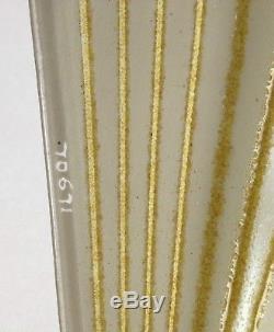 2 vtg 1950s Lightolier wall sconces brass with 15 white & gold fused glass shades
