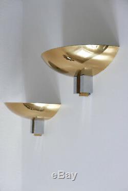 2 x Mid Century WALL LAMPS / SCONCES Art Deco Design by ART-LINE 1980s GERMANY