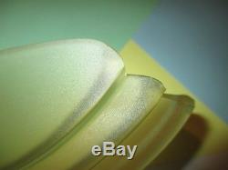 3 ANTIQUE ART DECO CITRINE AMBER GLASS SLIP SHADE WALL SCONCES GOLD CAST METAL