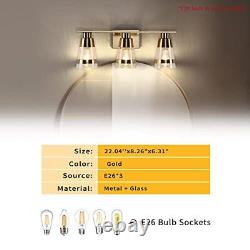 3 Light Bathroom Vanity Light Fixtures Modern Wall Sconces Lighting Lamps Gold M