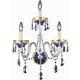 3 Light Blue Gold Venetian Asfour Crystal Wall Sconce Living Dining Room Bedroom