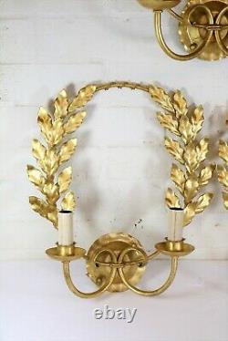 3 Quality Wall Lights by Bella Figura Garland Toleware Gilt Antique Style