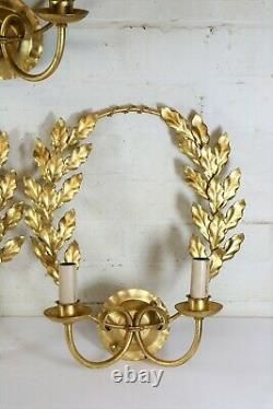 3 Quality Wall Lights by Bella Figura Garland Toleware Gilt Antique Style