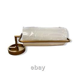 $438 Regina Andrew Gold Geo Rectangle Wall Lighting Sconce Natural Brass