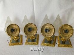4 Bronze Sconces Wall Lights Wall Lamps. Weight 10,2Kg