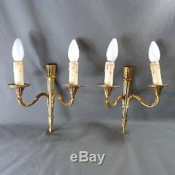 4 French Antique Bronze Napoleon Empire Style Candle Wall Sconces Lights