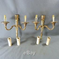 4 French Antique Bronze Napoleon Empire Style Candle Wall Sconces Lights