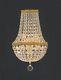 4 LIGHT GOLD EMPIRE STYLE WALL SCONCE SWAROVSKI & ASFOUR CRYSTAL FREE SHIPPING