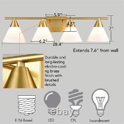 4-Light Modern Brass Vanity Lights Fixture Bathroom Wall Sconces Wall Light