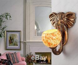 5W Retro LED Elephant Wall Sconces Light Gold Lamp E27 Bulb Dining Room Corridor