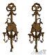 64281EC Pair Italian Gold Giltwood Regency Candelabra Wall Sconces