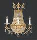 6 LIGHT 18X23 GOLD COLOR EMPIRE STYLE WALL SCONCE WITH CRYSTALS FREE SHIPPING