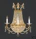 6 LIGHT GOLD COLOR EMPIRE WALL SCONCE SWAROVSKI & ASFOUR CRYSTALS DINING ROOM