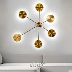 6 Lights Modern Brass Wall Sconce Contemporary Sputnik LED Wall Lamp Decor New
